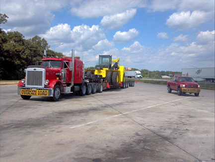 Hoist P1100;77,000lbs, on a 7 axle RGN
